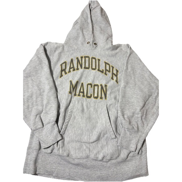 Vintage 80s Champion Reverse Weave Warmup Randolph Macon Hoodie Mens Large